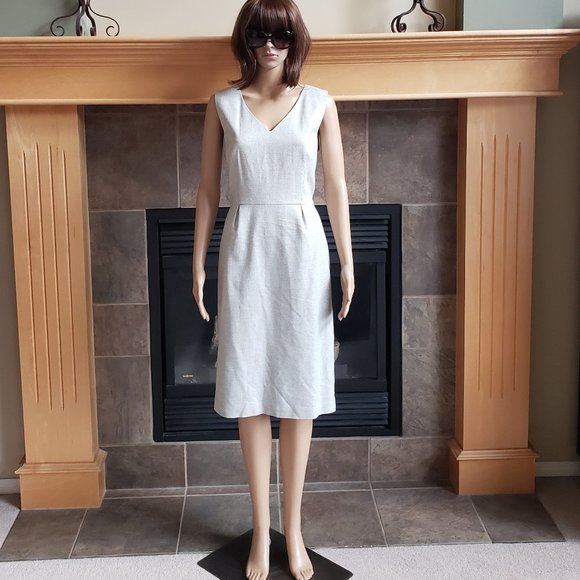 BANANA REPUBLIC, Italian gray wool sleeveless shift dress - Picture 6 of 15